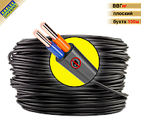 Кабель ВВГ-Пнг 2*1,5 мм² (плоский, бухта 100м). КАБЛЕКС (Одесса)