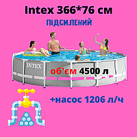Каркасний бассейн Intex 366 см * 76 см на 6580 литров