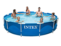 Каркасний басейн Intex 366 *76 см с фильтром насосом большой басейн усиленный стальной каркас