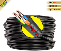Кабель ВВГнгд 3*1,5 мм² (круглий, бухта 100м). КАБЛЕКС (Одесса)