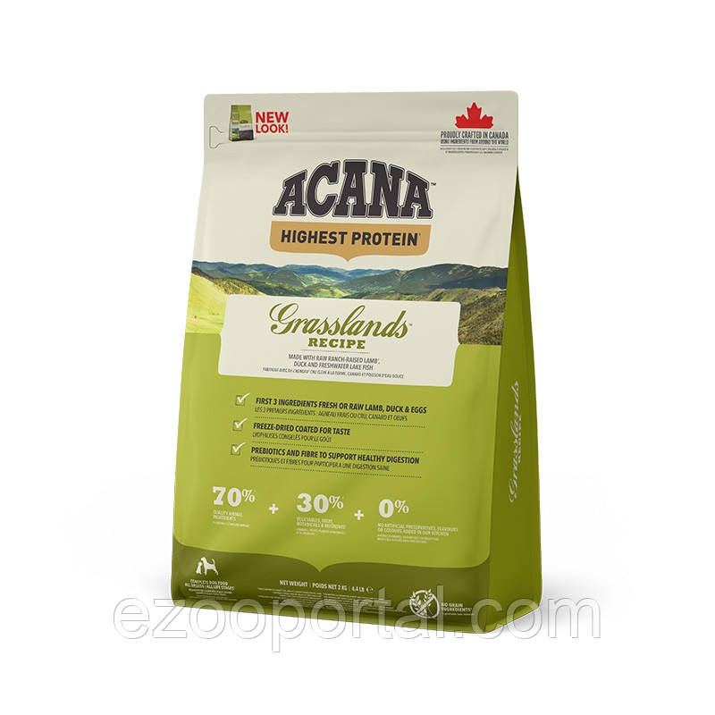 ACANA GRASSLANDS DOG Recipe 2.0kg корм для собак з ягням