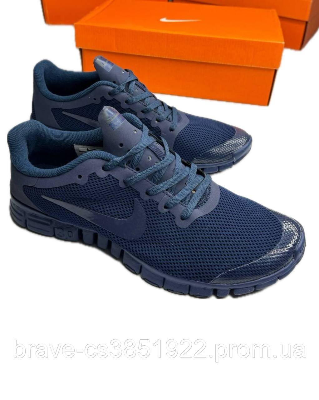 Кроссовки мужские Nike Free Run 3.0 All Dark Blue размер 43 - фото 2 - id-p2094790979