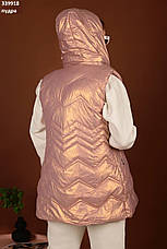 Жилетка жіноча подовжена демісезонна стьобана високої якості, є великі розміри EXCLUSIVE, фото 2