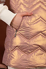 Жилетка жіноча подовжена демісезонна стьобана високої якості, є великі розміри EXCLUSIVE, фото 4