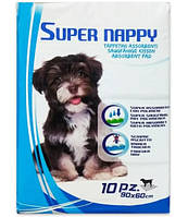 Пеленки "Super nappy" для собак, 90х60 см 10 шт