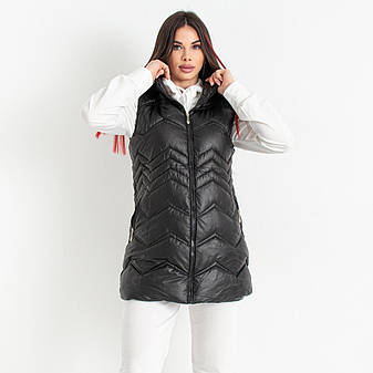 Жилетка жіноча подовжена демісезонна стьобана високої якості, є великі розміри EXCLUSIVE, фото 1