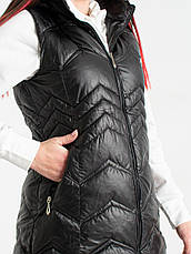 Жилетка жіноча подовжена демісезонна стьобана високої якості, є великі розміри EXCLUSIVE, фото 4