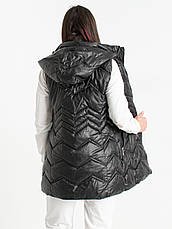 Жилетка жіноча подовжена демісезонна стьобана високої якості, є великі розміри EXCLUSIVE, фото 3