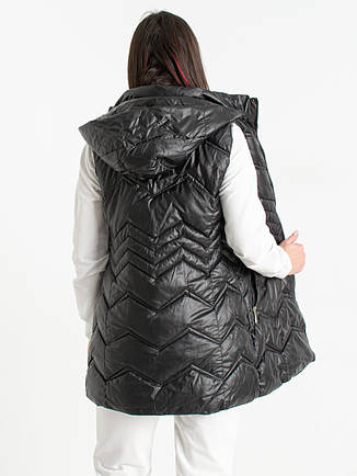 Жилетка жіноча подовжена демісезонна стьобана високої якості, є великі розміри EXCLUSIVE, фото 2