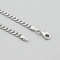Серебряный браслет с родированием Панцирный скругленный 6П100Родбр1 ширина 3.5 мм длина 20