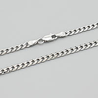 Серебряная цепочка родированная Панцирная скругленная 6П100РодЦк ширина 3.5 мм длина 50