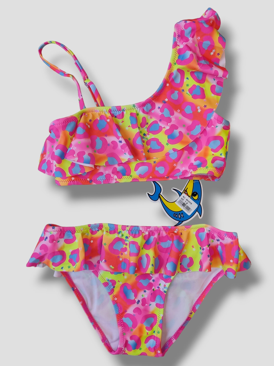 Дитячий купальник на одне плечо з оборками Teres 376 малиновий 32 34 36 розмір