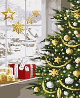 Картина по номерам Artissimo Рождественская елка (с золотыми красками) (PN4872) 40 х 50 см (Без коробки)
