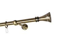 Карниз MStyle для штор металлический однорядный труба гладкая 19 мм Антик Картер 240 см