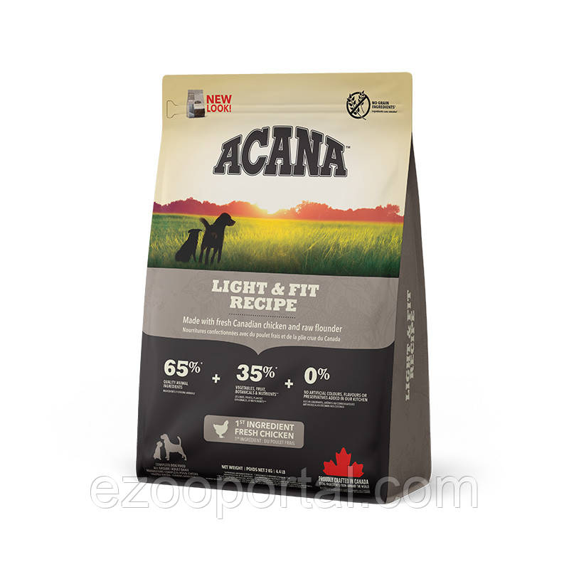 ACANA Light Fit Recipe 2.0kg корм для дорослих стерилізованих собак усіх порід