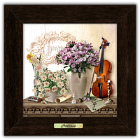 Классическая деревянная картина "Прованс" - "Скрипка"
