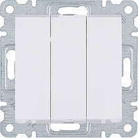 Вимикач триклавішний LUMINA білий, HAGER WL0070, 10АХ/230В