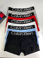 Комплект качественных трусов боксеров Calvin Klein 5 штук брендовый набор мужских трусов боксеров