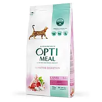 Сухой корм для котов с чувствительным пищеварением Optimeal 10 кг (ягненок)