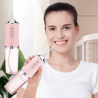 Ирригатор для полости рта аккумуляторный Oral Irrigator Розовый, аппарат для промывания полости рта (TI)