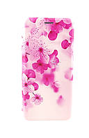Чехол книжка Premium для телефона Poco M4 Pro 5G на магните с подставкой рисунок цветы сакура