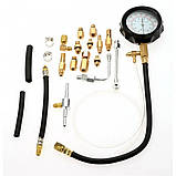 Універсальний набір для тестування інжекторів Rewolt T7004, Тестер компресії, Манометр вимірювання тиску палива, фото 8