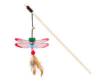Игрушка для котов Eastland удочка-стрекоза с перьями 15 х 14 см