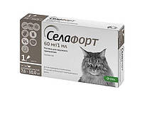 Препарат противопаразитарный KRKA Селафорт для кошек 7,6-10кг 60мг/1мл №1 спот-он