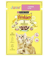 Влажный корм для котят Purina Friskies Junior кусочки в подливе с курицей 13 шт по 85 г