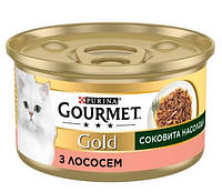 Влажный корм для взрослых кошек Purina Gourmet Gold Сочное наслаждение с лососем 12 шт по 85 г