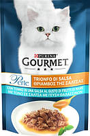 Влажный корм для взрослых кошек Purina Gourmet Perle мини-филе с тунцем в соусе 13 шт по 85 г