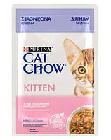 Влажный корм для котят Purina Cat Chow Kitten кусочки в соусе с ягненком и цуккини 13 шт по 85 г