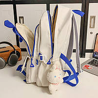 Рюкзак Lesko 608833 Hellonana White з брелоком підлітковий білий 1 шт., фото 2