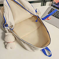 Рюкзак Lesko 608833 Hellonana White з брелоком підлітковий білий 1 шт., фото 3