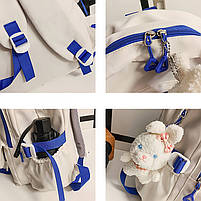 Рюкзак Lesko 608833 Hellonana White з брелоком підлітковий білий 1 шт., фото 8