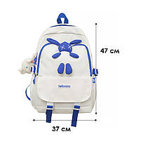 Рюкзак Lesko 608833 Hellonana White з брелоком підлітковий білий 1 шт., фото 9