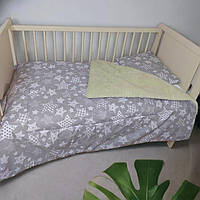 Теплое детское одеяло на овчине 110х140см + подушка в кроватку 40х50см