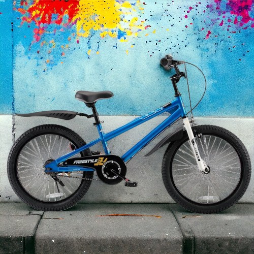 Велосипед дитячий двоколісний 20 дюймів (дзвіночок, підніжка) RoyalBaby Freestyle RB20B-6 Синій