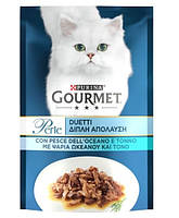 Влажный корм для взрослых кошек Purina Gourmet Perle Duo с океанической рыбой и тунцом 13 шт по 85 г