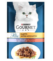 Влажный корм для взрослых кошек Purina Gourmet Perle Duo с телятиной и уткой 13 шт по 85 г