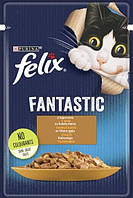 Влажный корм для взрослых кошек Purina Felix Fantastic с индейкой в желе 13 шт по 85 г