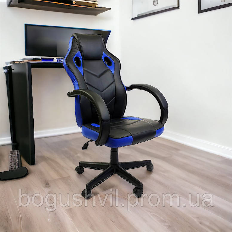 Крісло офісне комп'ютерне зручне комфортне якісне геймерське 7F RACER EVO синє