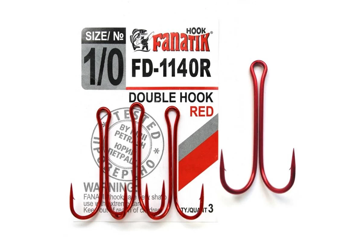 Подвійний гачок Fanatik FD-1140 Red № 1/0