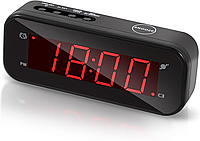 Цифровой будильник Timegyro, простая настройка, работа от батареи, только большие красные цифры, для спальни