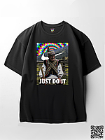 Стильна смішна футболка " Гуцул Nike Just do it " чорна.унісекс оверсайз