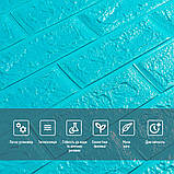 3D панель самоклеюча 700х770х5мм цегла Бірюза (002-5) SW-00000084, фото 4