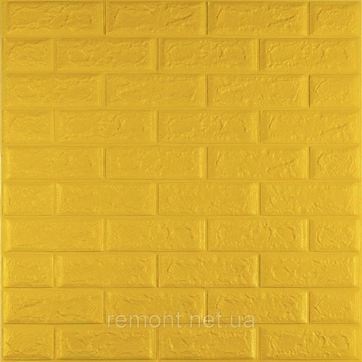3D панель самоклеюча 700х770х5мм цегла Жовтий (010-5) SW-00000146, фото 1