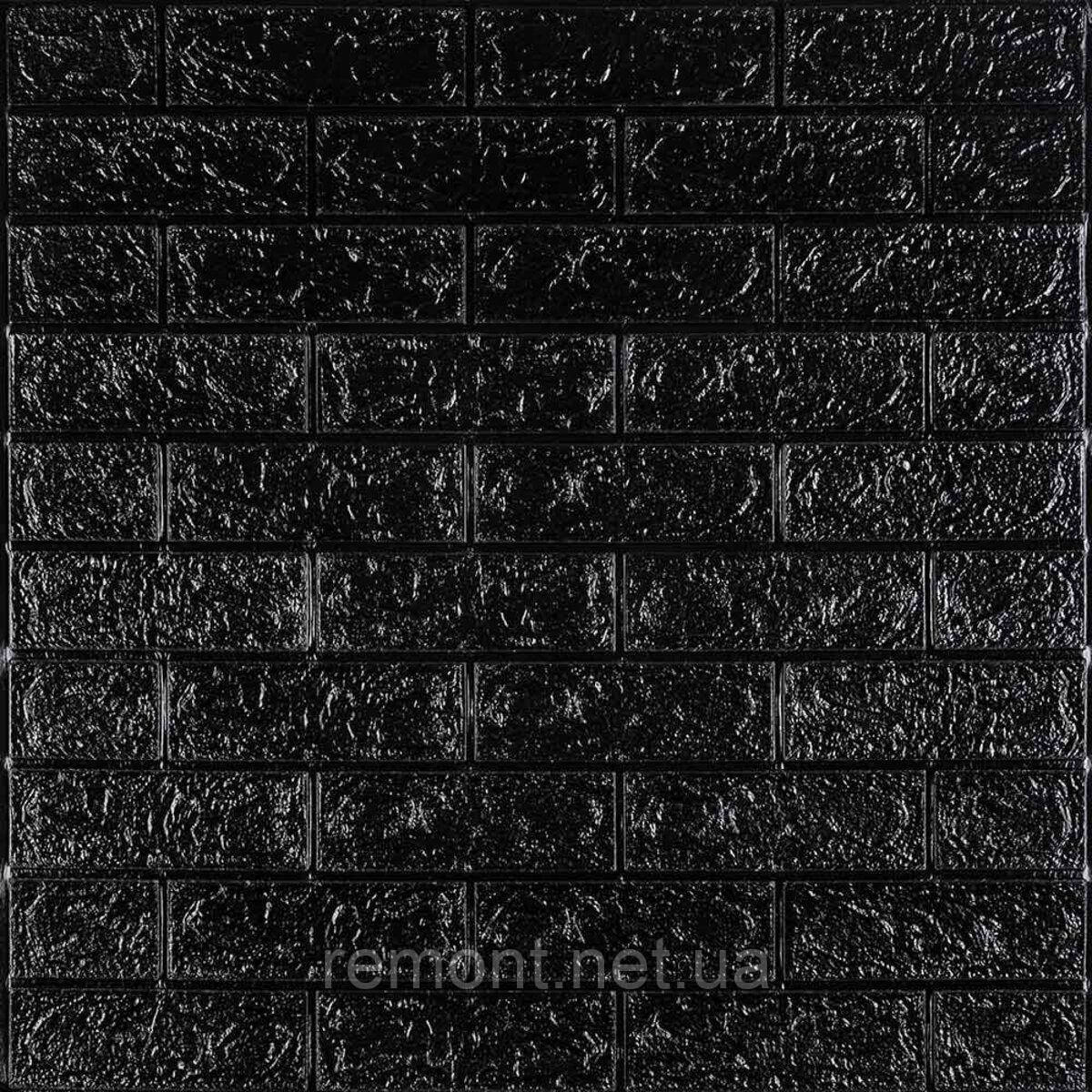 3D панель самоклеюча 700х770х5мм цегла Чорний (019-5) SW-00000151, фото 1