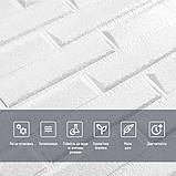 3D панель самоклеюча кладка 770х700х5мм Біла (031) SW-00000167, фото 4