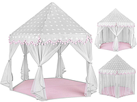 Палатка дитяча ігрова (замок принцеси) сіро - рожева KRUZZEL Польща